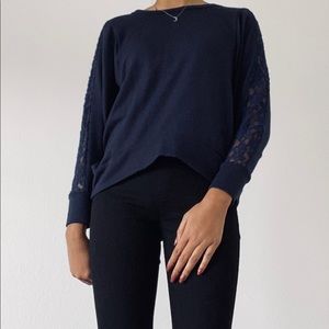 abercrombie kids: Navy blue lace sleeve sweater